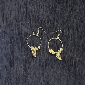 Charming Green and Silver Leaf Earrings for Kids